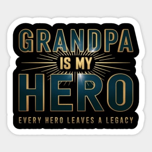 Grandpa Is My Hero Vintage Legacy Tribute Gift Design Sticker